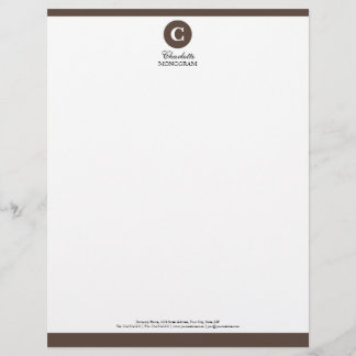 Papel con membrete marrón y blanco simple del