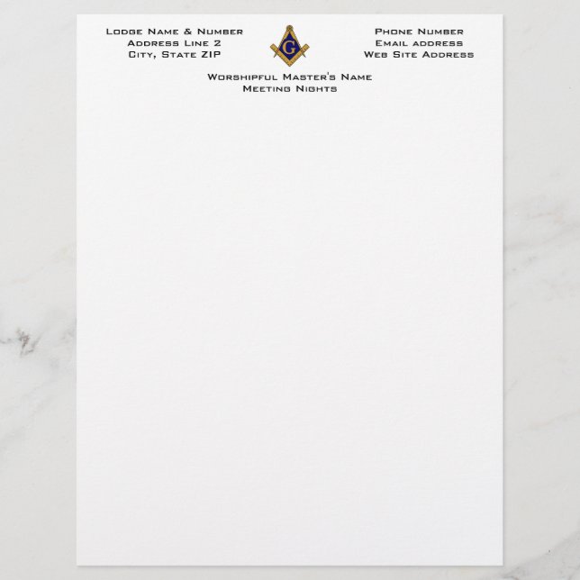 Papel con membrete masónico de la casa de campo (Anverso)