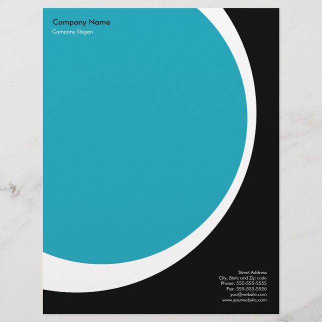 Papel con membrete moderno del negocio - azul, (Anverso)