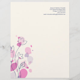 Papel con membrete moderno gráfico de los pétalos