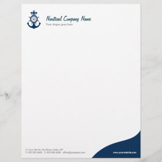 Papel con membrete náutico del ancla azul