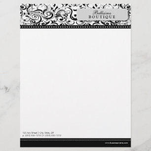 Papel con membrete negro del diseñador del