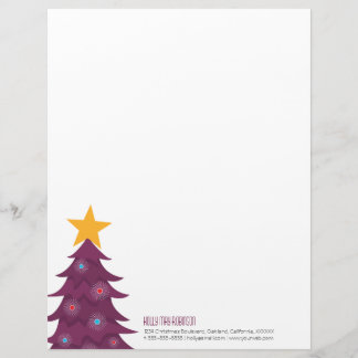 Papel con membrete personal del árbol de navidad