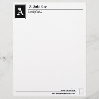 Papel con membrete personal del monograma simple