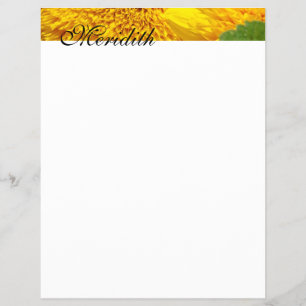 Papel con membrete Personaliza Tu Nombre Girasoles