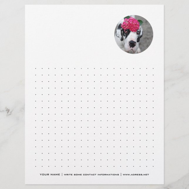 Papel con membrete personalizado punteado (Anverso)