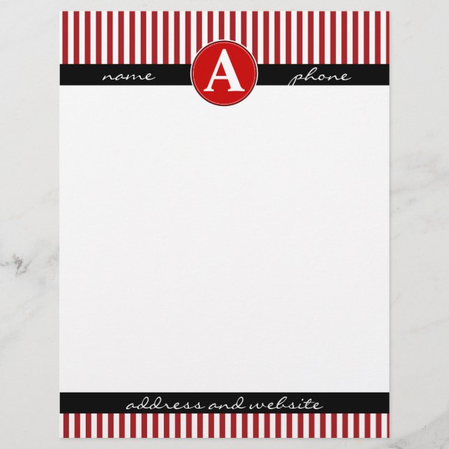 Papel con membrete, personalizado y monograma (Anverso)