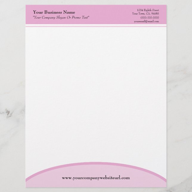 Papel con membrete profesional básico rosado del (Anverso)