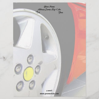 papel con membrete rojo del coche