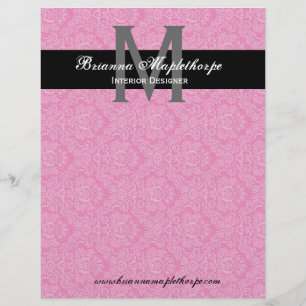 Papel con membrete rosado blanco negro del