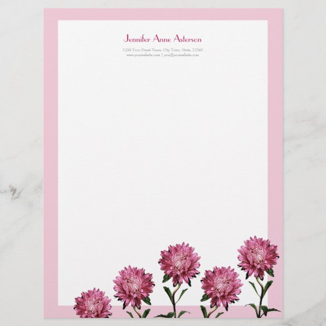 Papel con membrete rosado de Personalizable de los (Anverso)