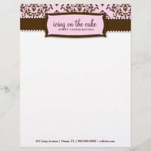 Papel con membrete rosado del regaliz de la guinda