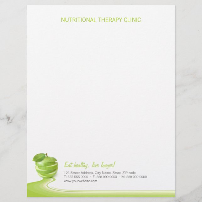 Papel con membrete sano de la consumición del (Anverso)