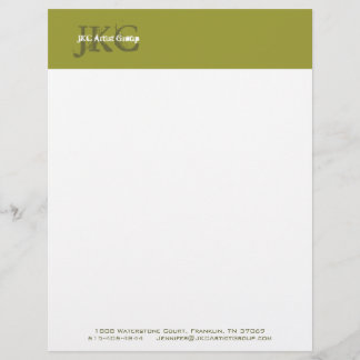 Papel con membrete verde del logotipo del negocio