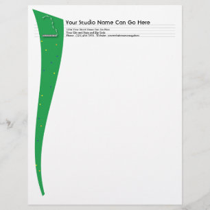 Papel con membrete verde del piano de cola