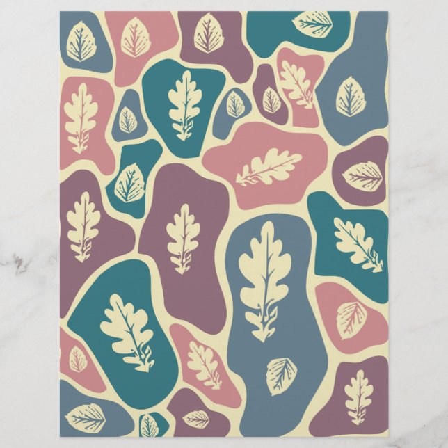 Papel con patrón de hoja y piedra (Anverso)