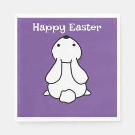 Papel Conejo de Pascua Feliz Servilleta Púrpura