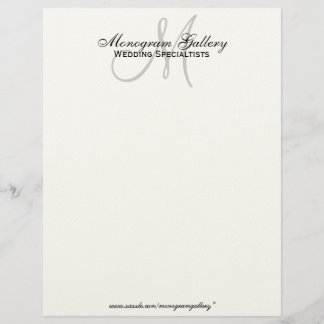 Papel crema elegante monograma de membrete comerci