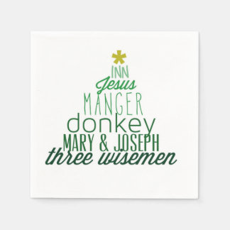 Papel Cristo en la servilleta de los Navidades