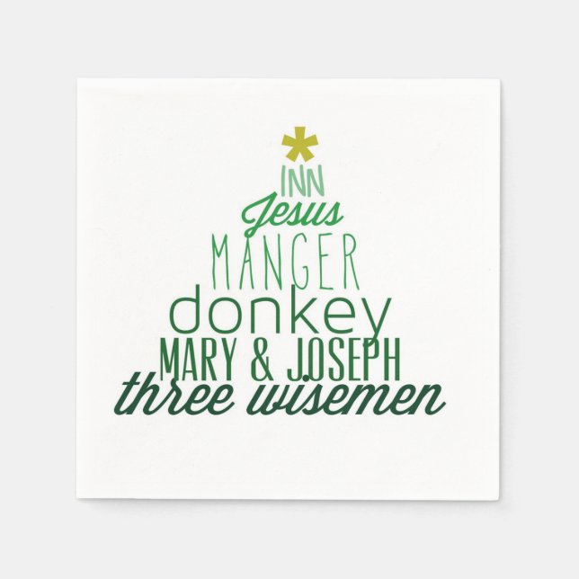 Papel Cristo en la servilleta de los Navidades (Anverso)
