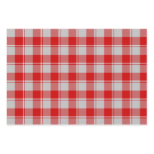 Papel cuadriculado de plata y rojo Guardsman