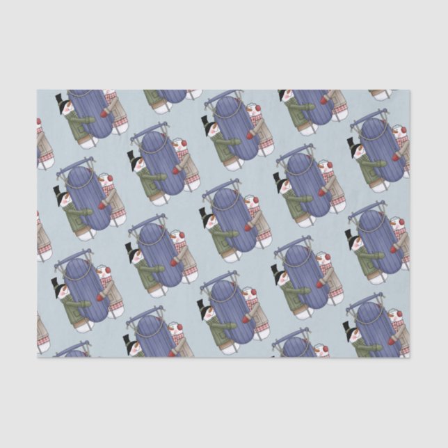 Papel cutáneo de la pareja de la nieve con manguer (Anverso)