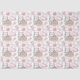 Papel cutáneo rosa y blanco para gato