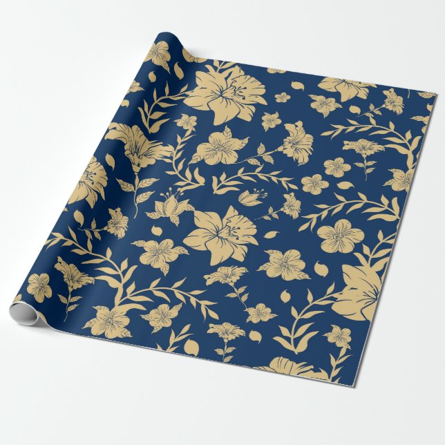 Papel De Acondicionamiento Floral Oro Con Fondo Na (Desenrollado)