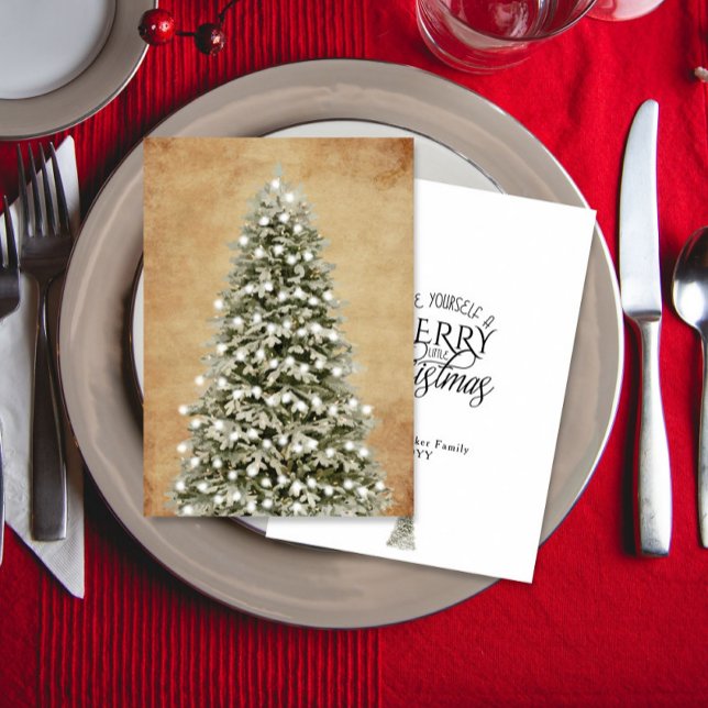 Papel de acuarela Árbol de Navidad Alegre (Subido por el creador)