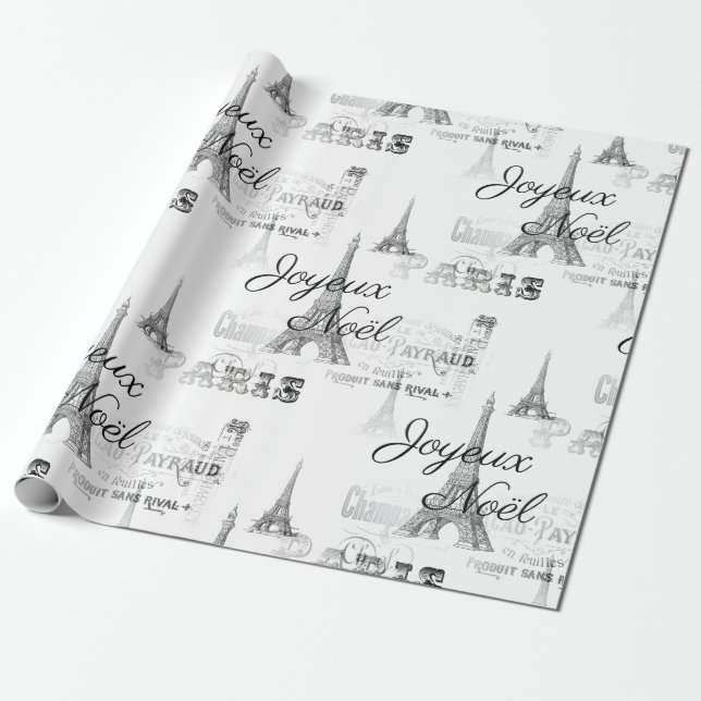 Papel de ajuste B&W para Navidades de Paris Joyeux (Desenrollado)