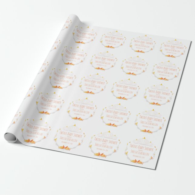 Papel de ajuste Baby Shower de los gemelos de cala (Desenrollado)