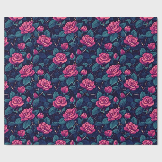 Papel de ajuste botánico Rosa de moda (Superficie plana)