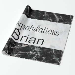 Papel de ajuste brillante, mármol blanco y negro