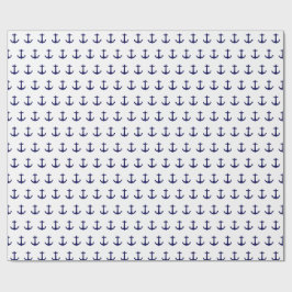 Papel de ajuste con diseño de ancla azul marino