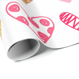 Papel de ajuste - Corazón rosa y dorado