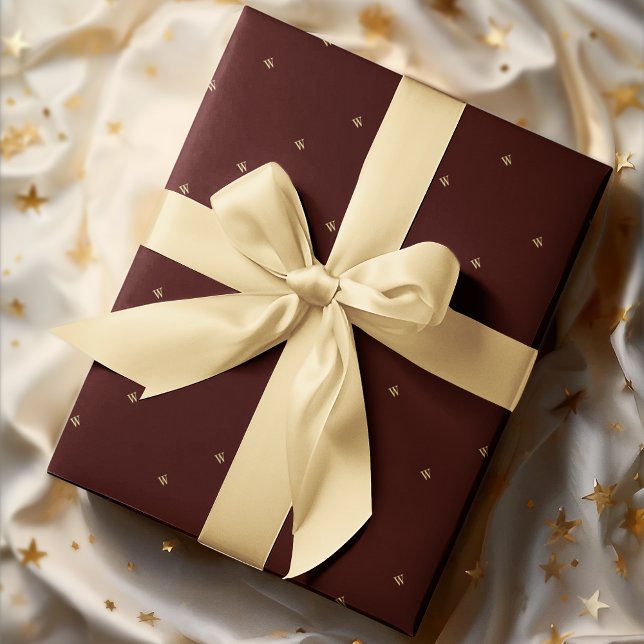 Papel de ajuste de ajuste de regalo para monograma (Custom Monogram Initials Gift Wrap Wrapping Paper)