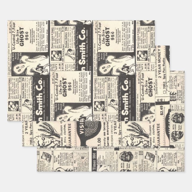 Papel de ajuste de anuncios de historietas antigua (Set)