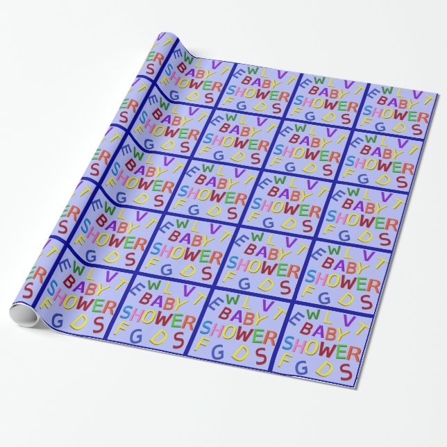 Papel de ajuste de Baby Shower azul (Desenrollado)