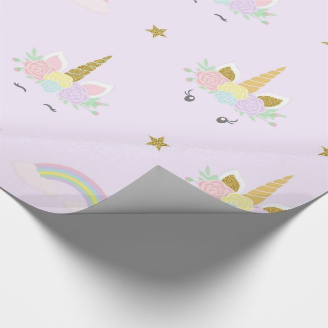 Papel de ajuste de Baby Shower de Unicorn (Esquina)