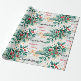 Papel de ajuste de Boda de Navidades de acuarela