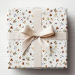Papel de ajuste de Boho<br><div class="desc">Papel de envolver boho. Este elegante y elegante libro de envolvimiento de flores de Boho presenta bonitas flores naturales pintadas a mano y adornadas con un bonito patrón. Encontrar elementos coincidentes en la colección de Bodas White Boho Wildflower.</div>