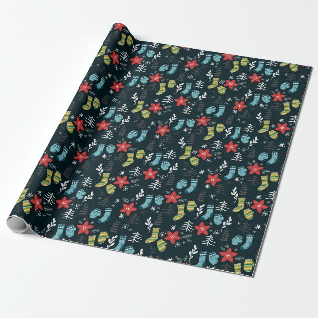 Papel de ajuste de calcetines para Navidades (Desenrollado)