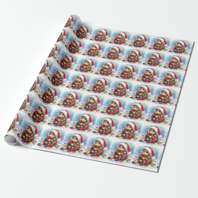 Papel de ajuste de castores de los navidades (Desenrollado)