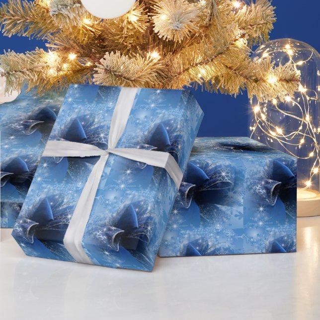 Papel de ajuste de cinta azul para navidades (Vacaciones)