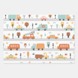 Papel de ajuste de coches y barcos para niños
