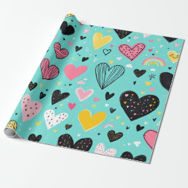 Papel de ajuste de corazón lúdico