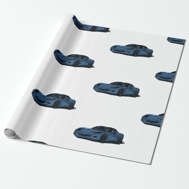 Papel de ajuste de Corvette azul C6 (Desenrollado)