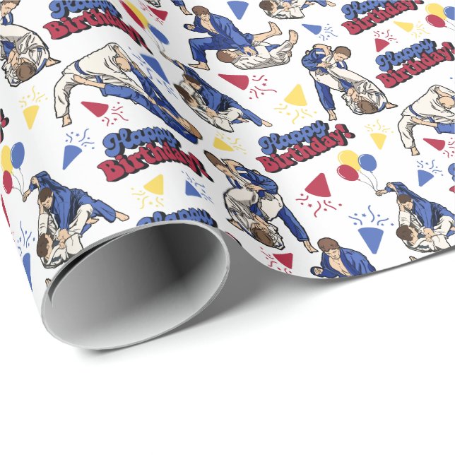 Papel de ajuste de cumpleaños de Jiu Jitsu (Esquina del rollo)