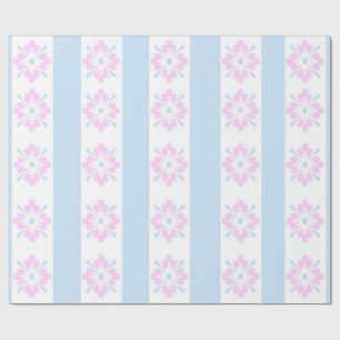 Papel de ajuste de Damasco rosa y azul pálido
