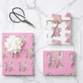 Papel de ajuste de diseño de elefantes rosados